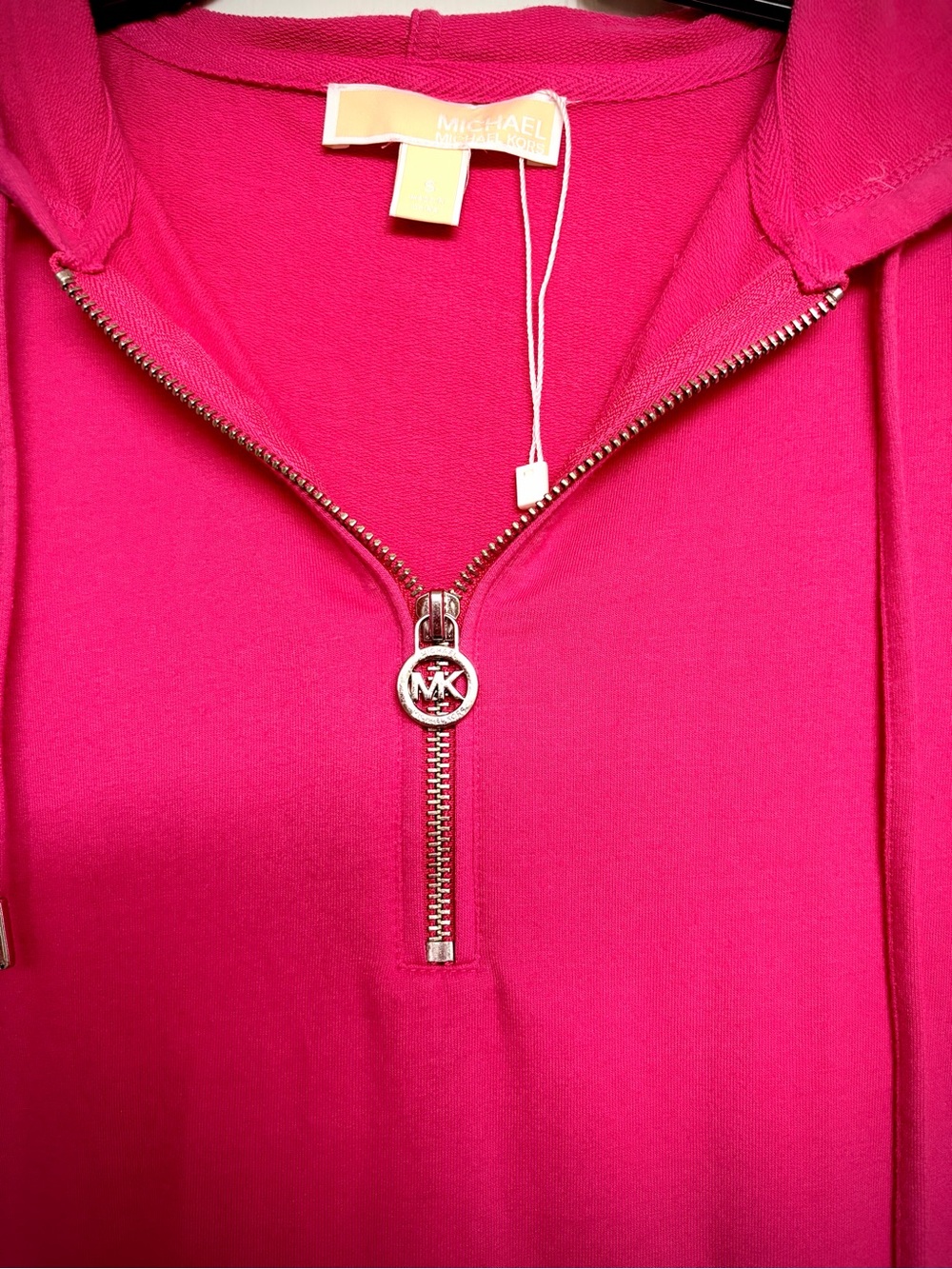 MICHAEL Michael Kors Hot Pink Half-Zip Hoodie - Picture 2 of 3